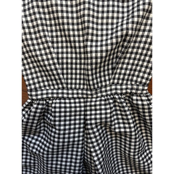 Zara Basic Women’s Black White Gingham Check Dress Size L Fit & Flare - Picture 8 of 9